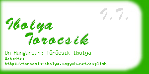 ibolya torocsik business card